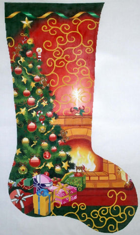 Stocking~ Full Size Christmas Room handpainted Needlepoint Canvas