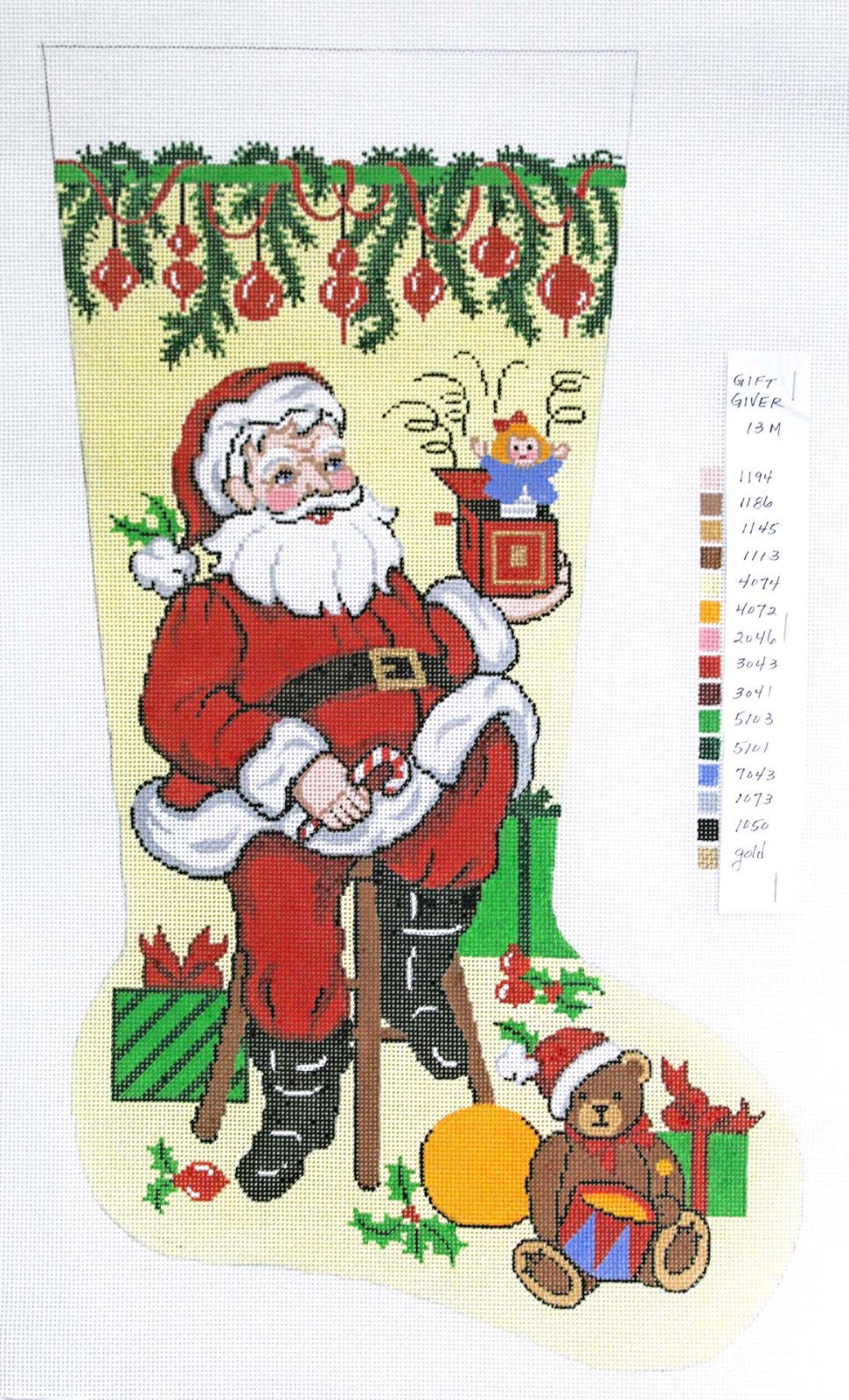 Stocking-Santa Claus 4 hand-painted needlepoint stitching canvas